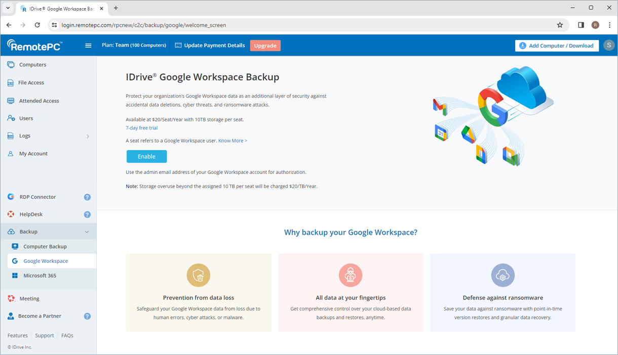 Google Workspace Backup